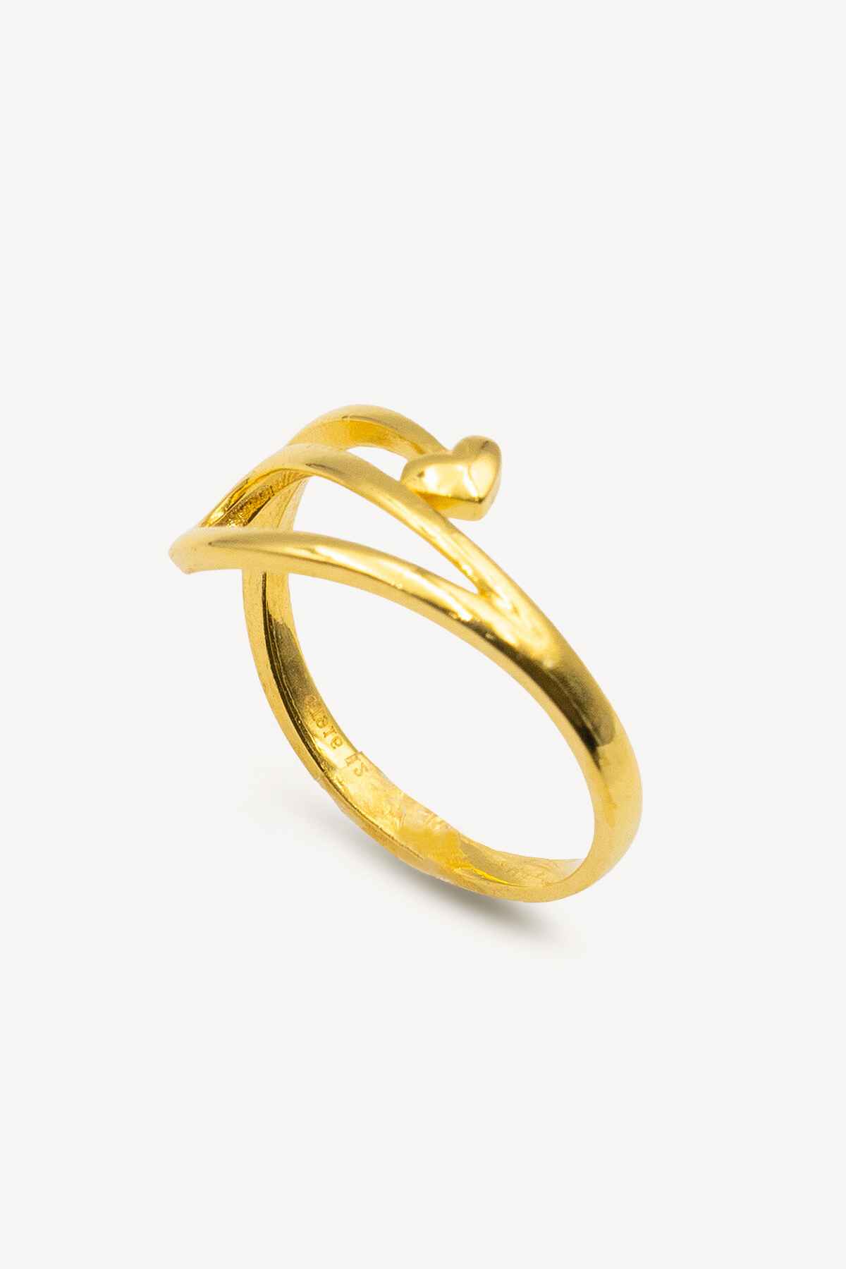 916 Gold jewellery ring with heart design for woman