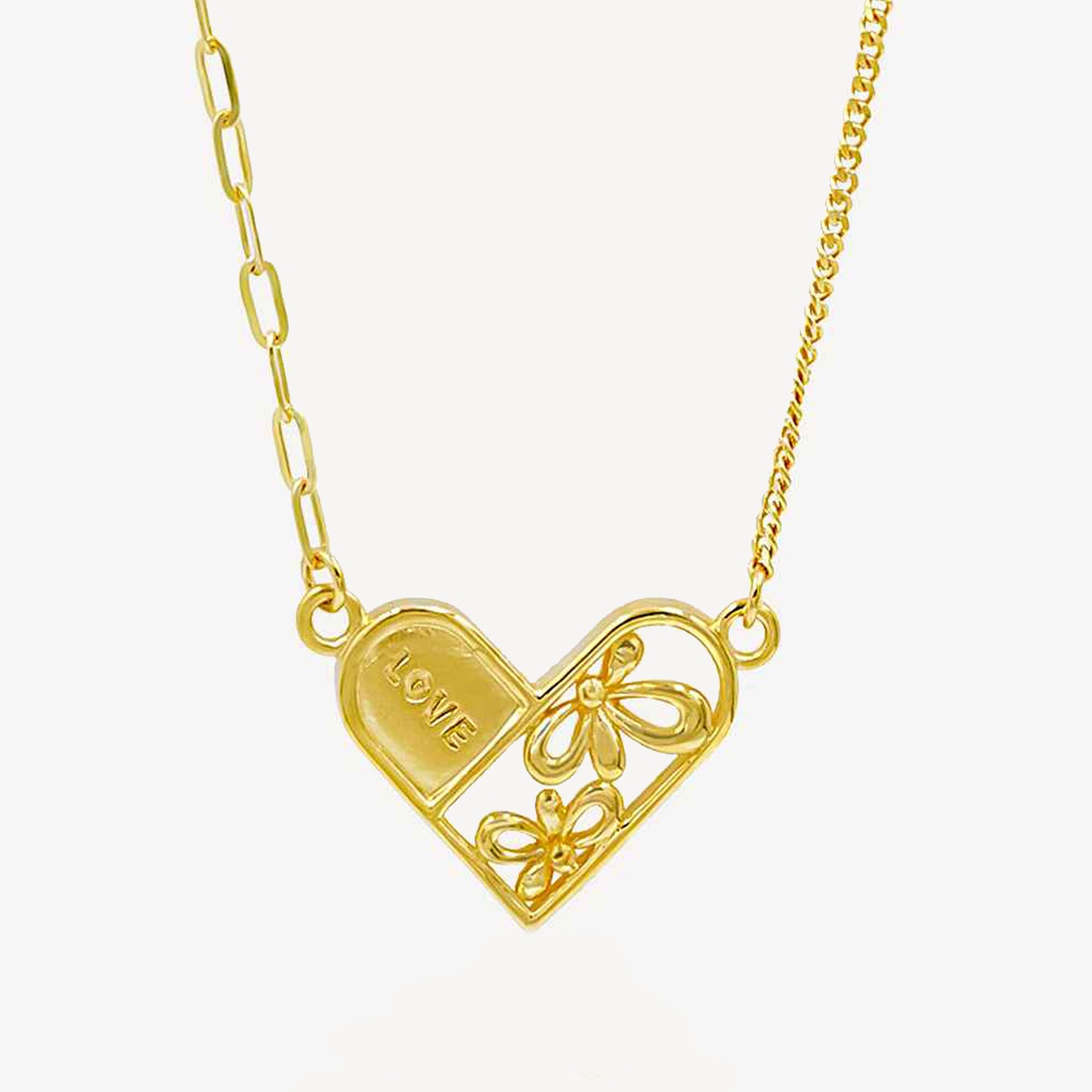 916 Gold Half Flower Necklace