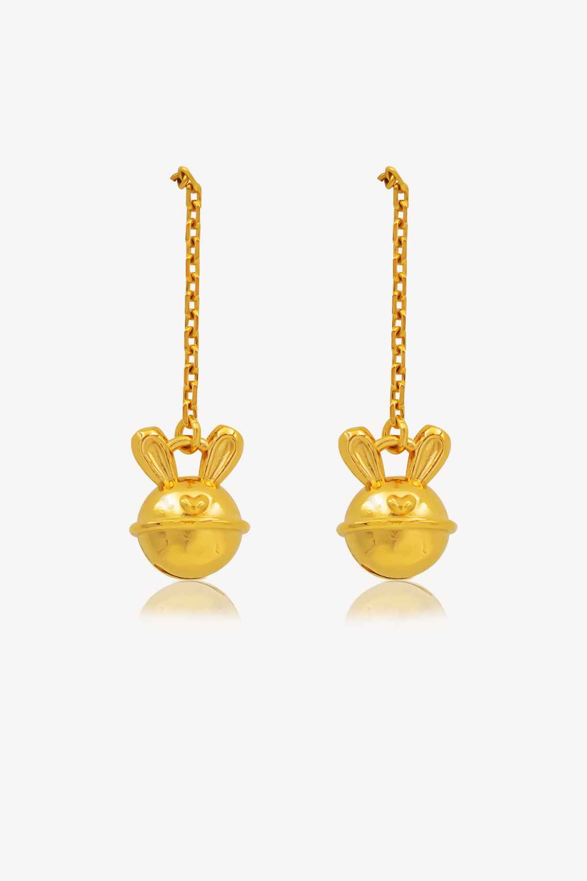 916 Gold Elegant Rabbit Dangling Earrings