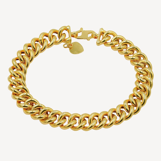 916 Gold Fishbone Bracelet (8mm)