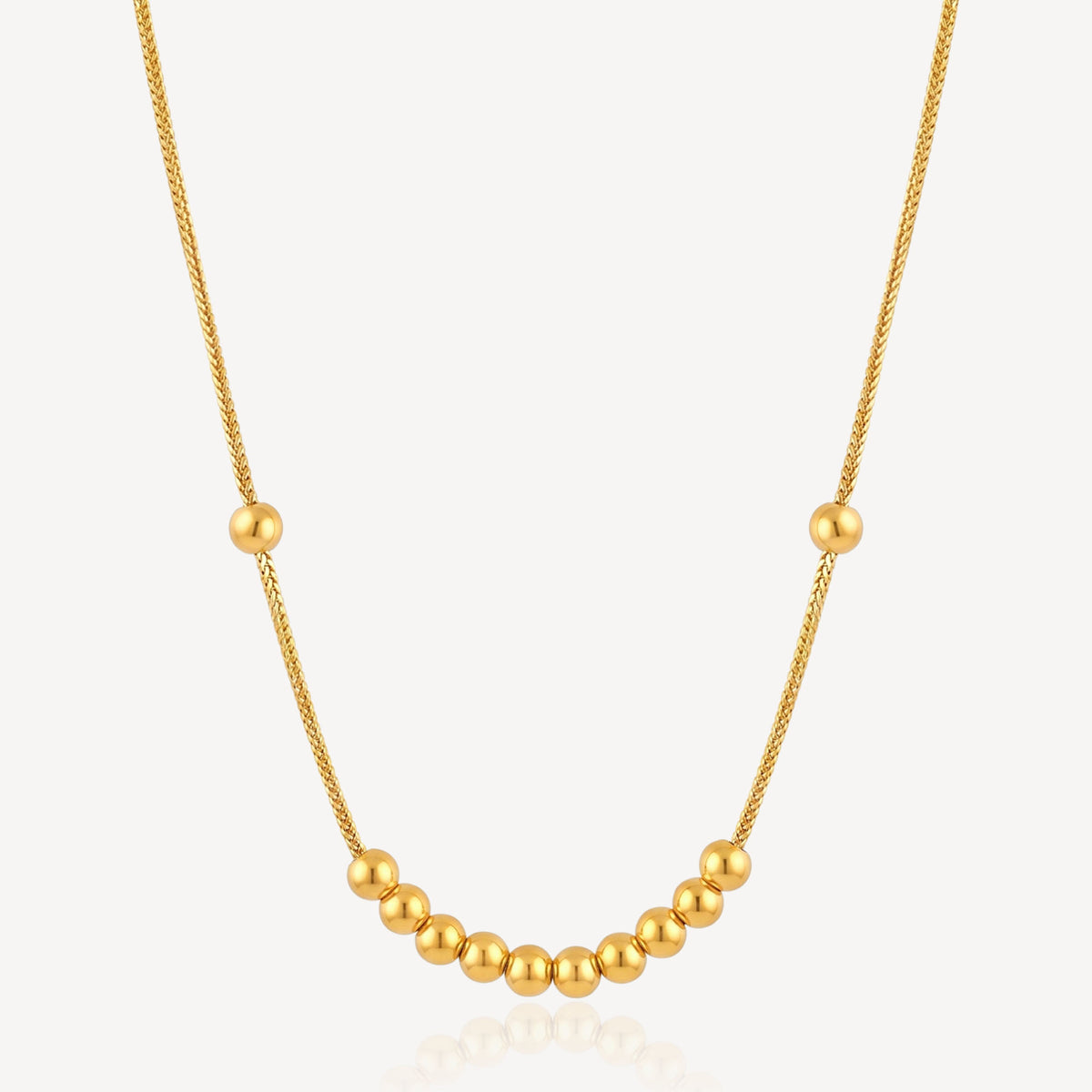 916 Gold Ball Beads Necklace