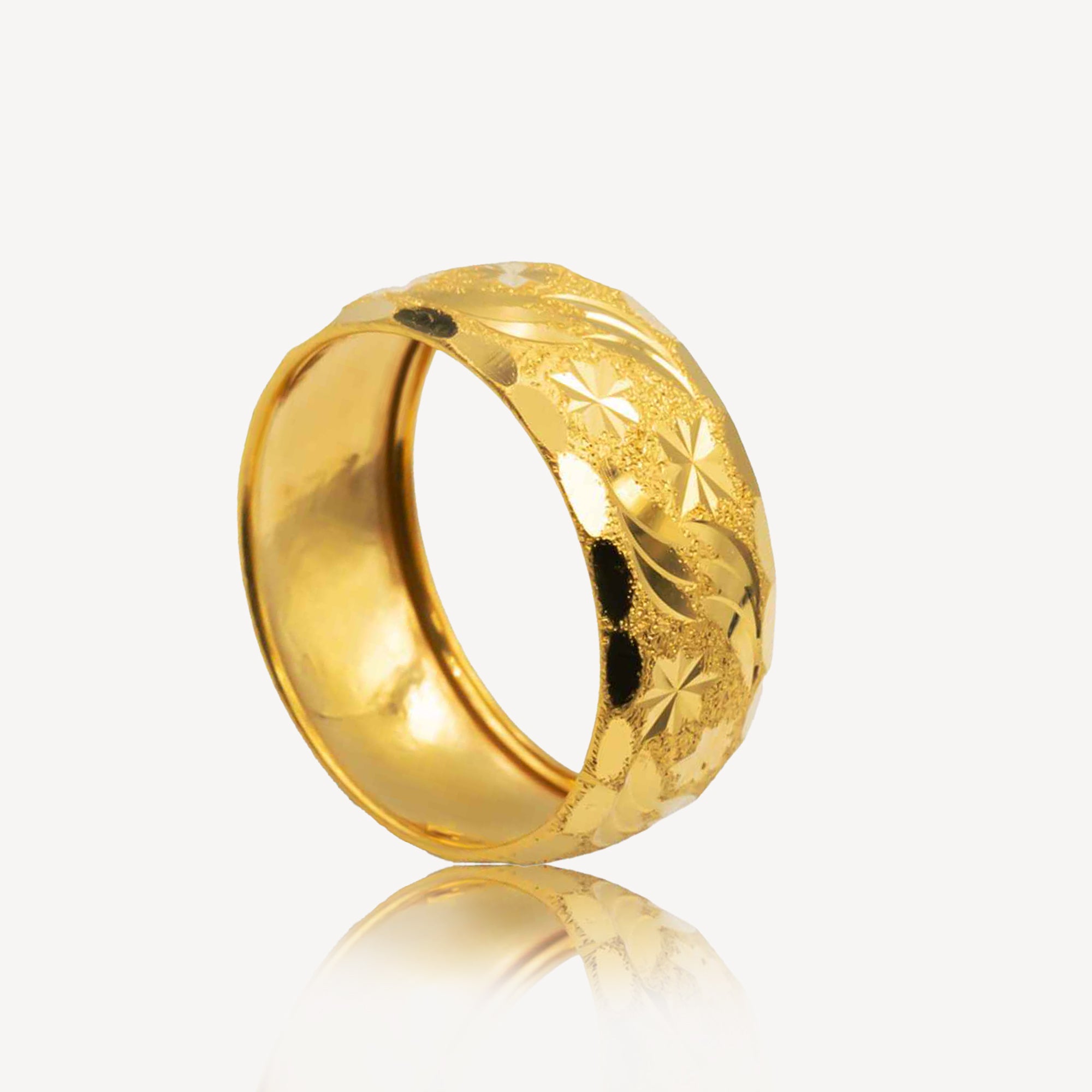 Mens gold star on sale ring