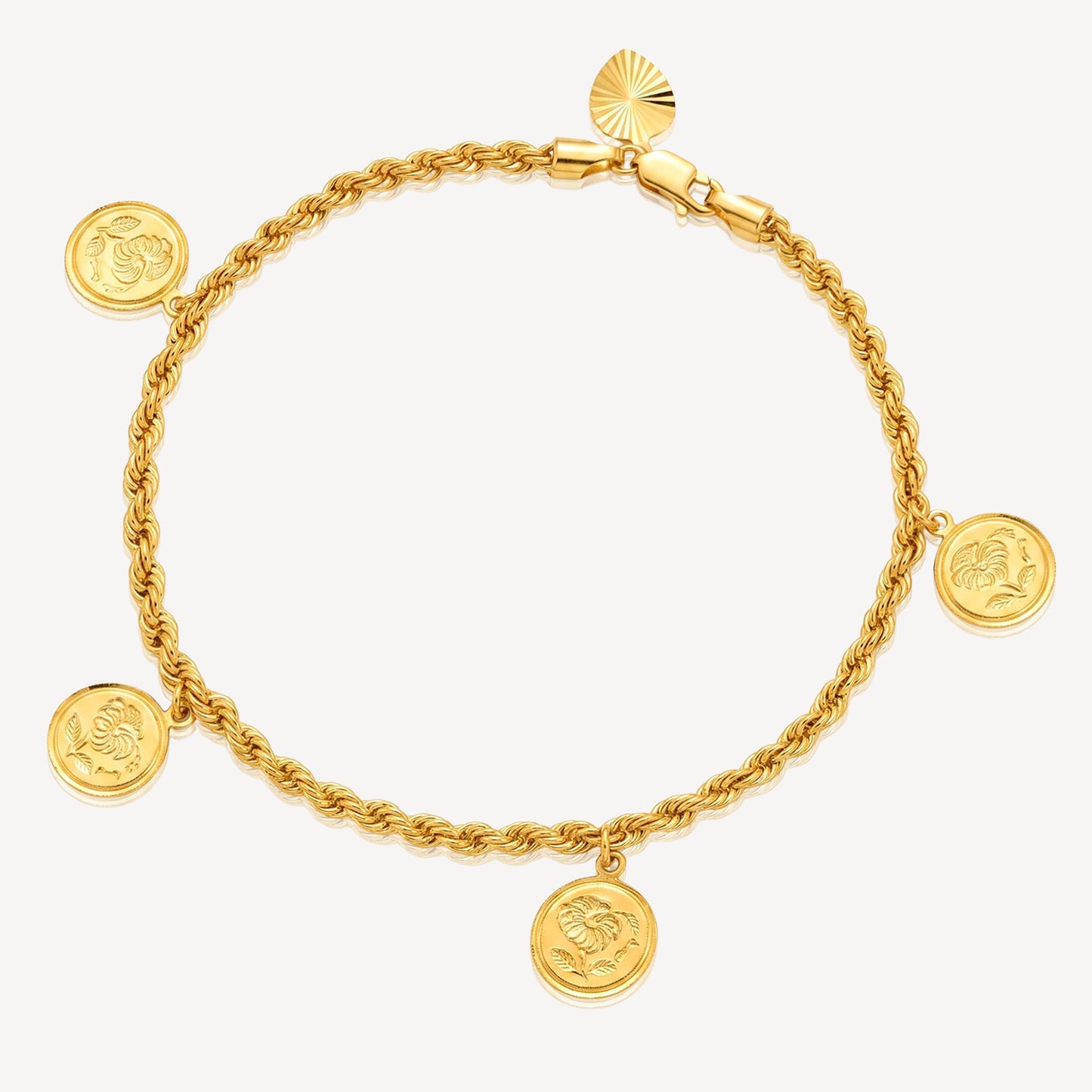 916 Gold Coin Dangling Bracelet