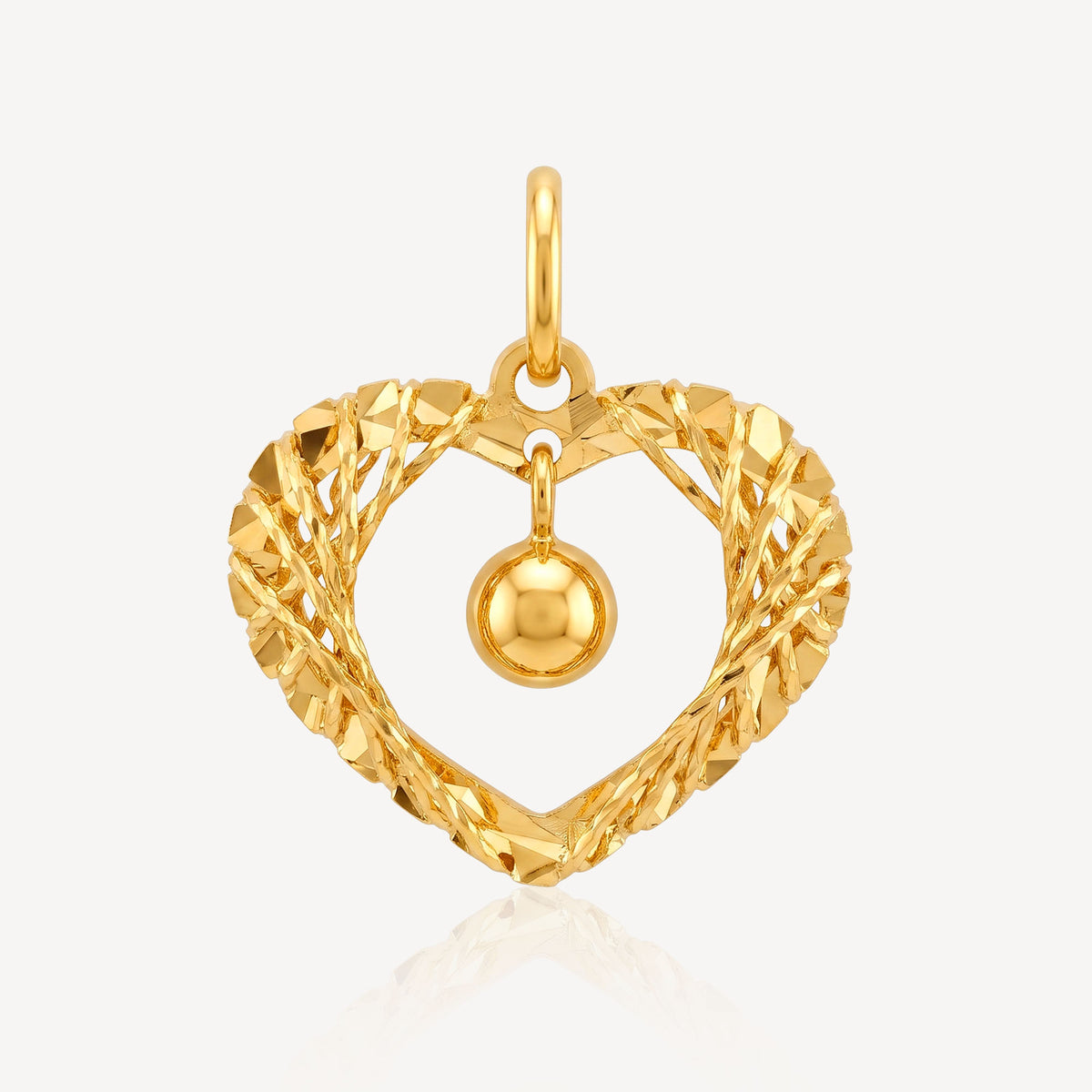 916 Gold Elegant Heart II Pendant