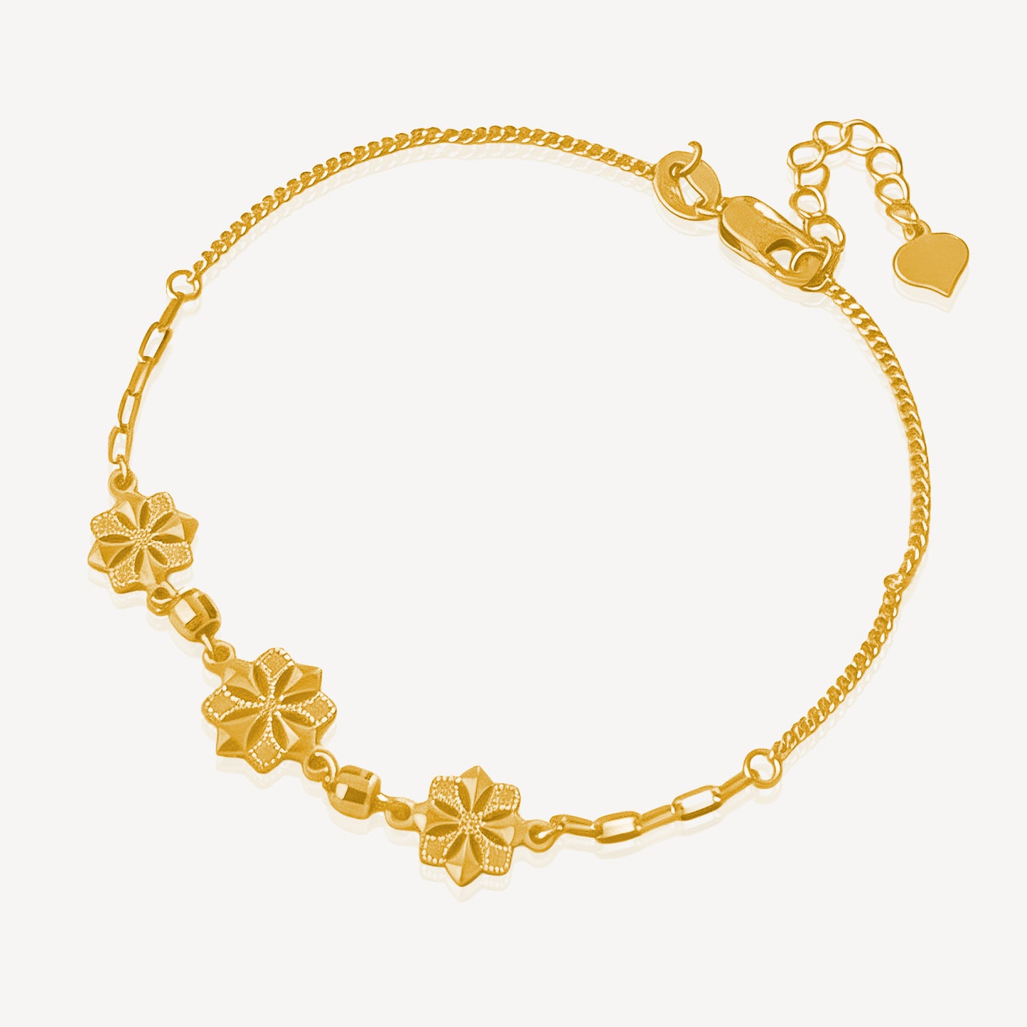 916 Gold Floral Bracelet