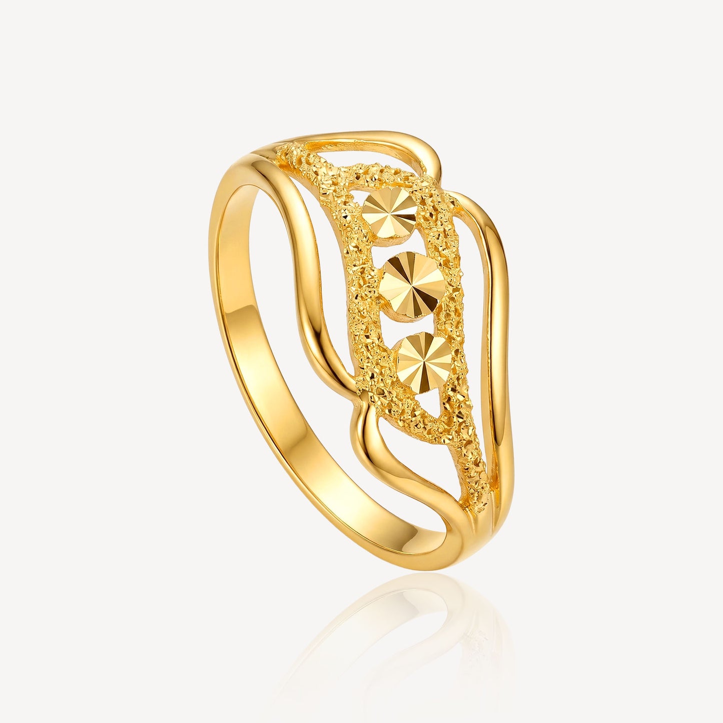 916 Gold Golden Loop Ring