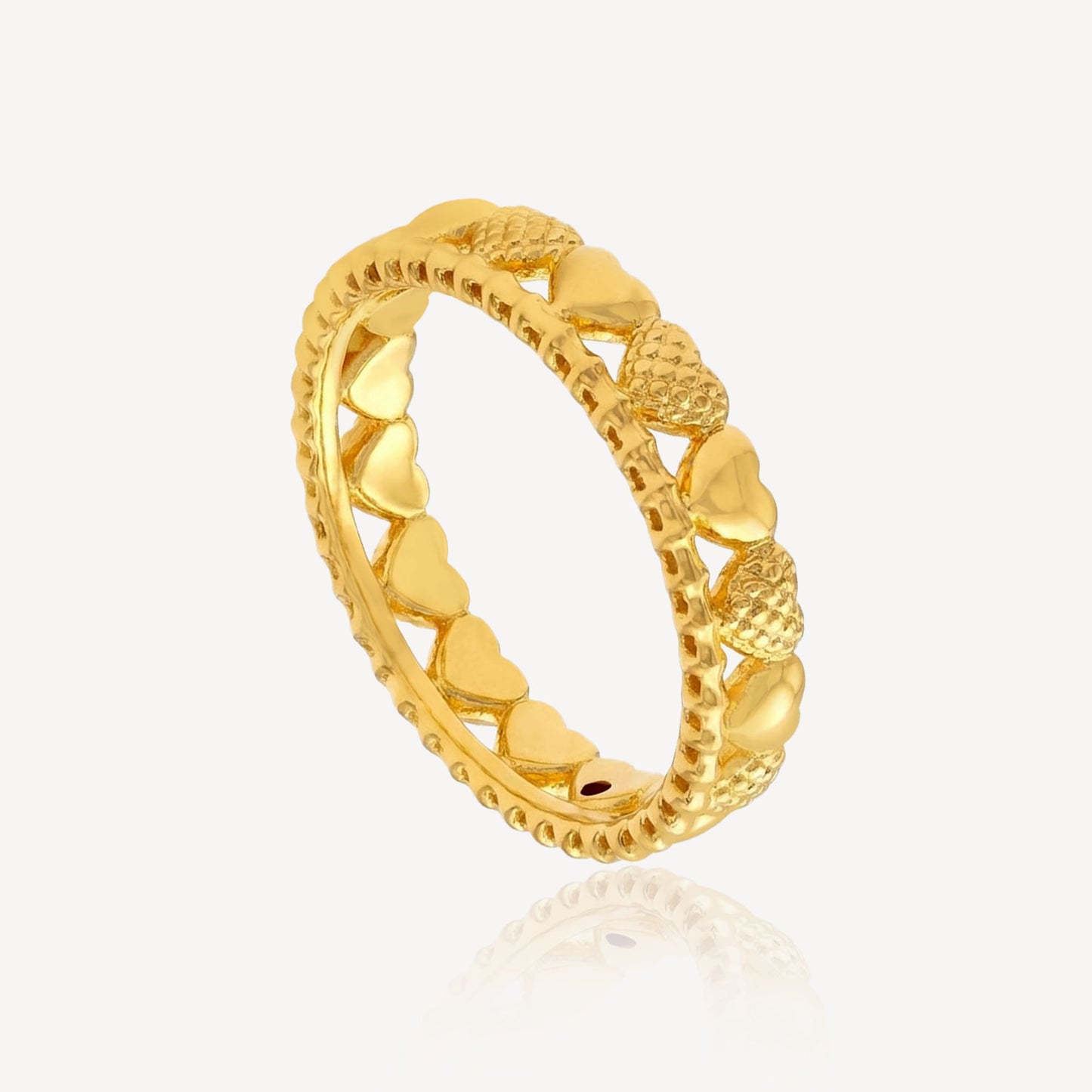 916 Gold Heart Bloom Ring