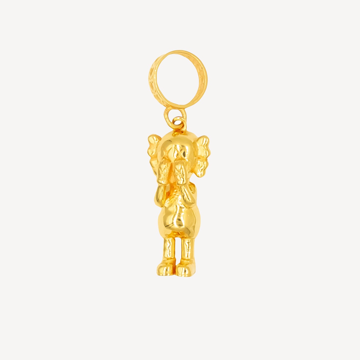 916 Gold Intricate Bear Charm