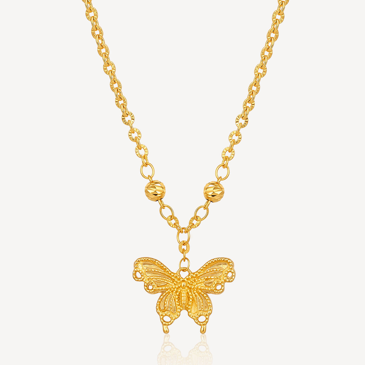 916 Gold Sparkle Butterfly II Necklace