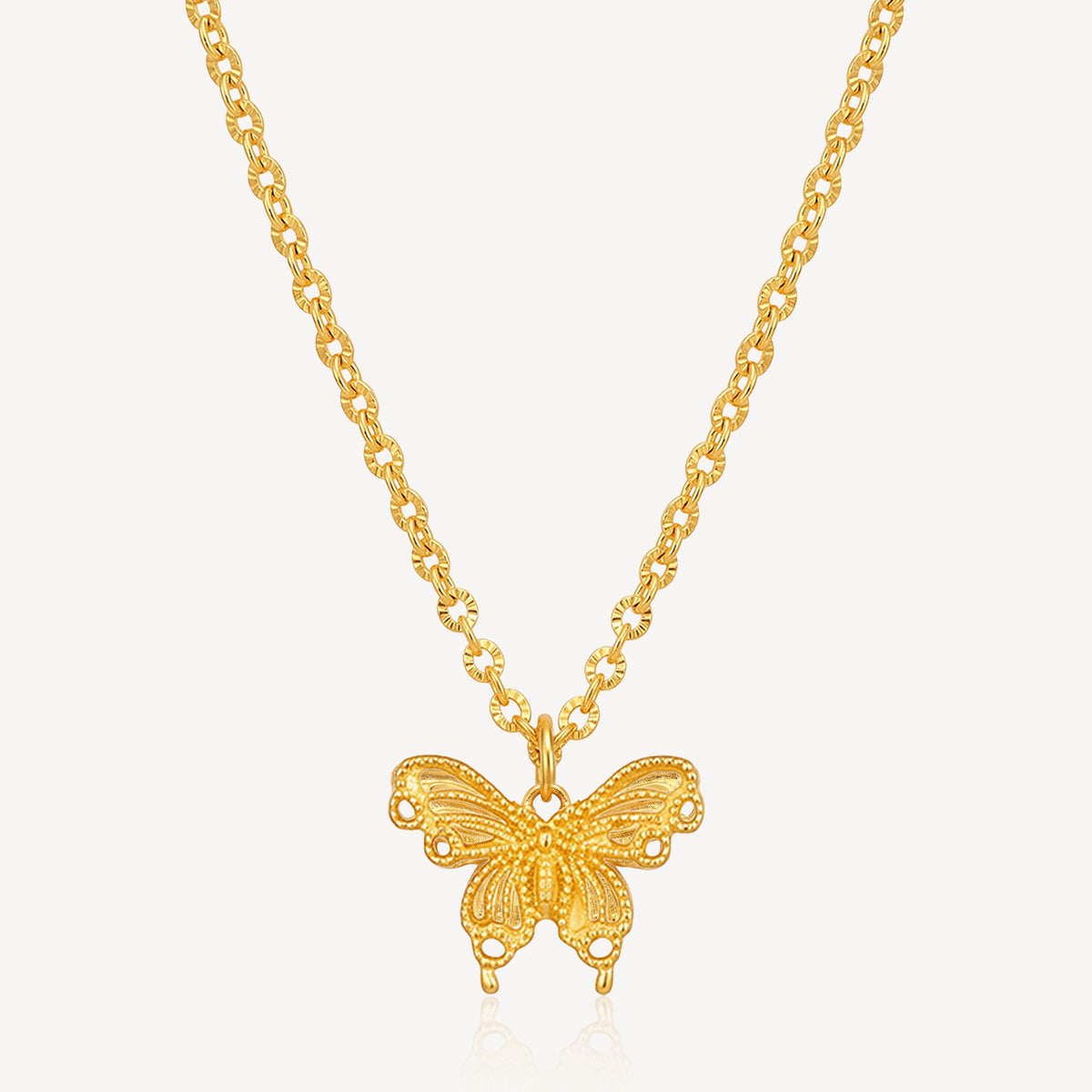 916 Gold Sparkle Butterfly Necklace