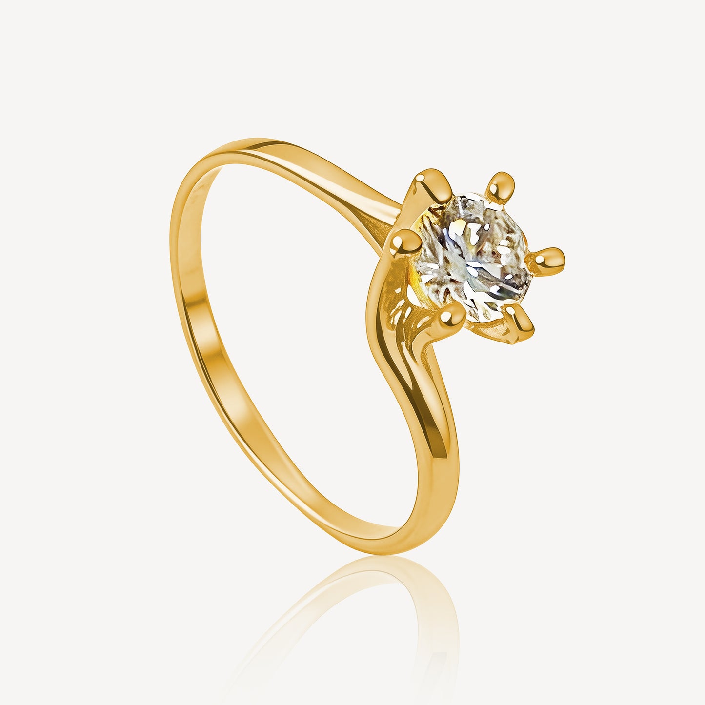 916 Gold Zirconia I Ring