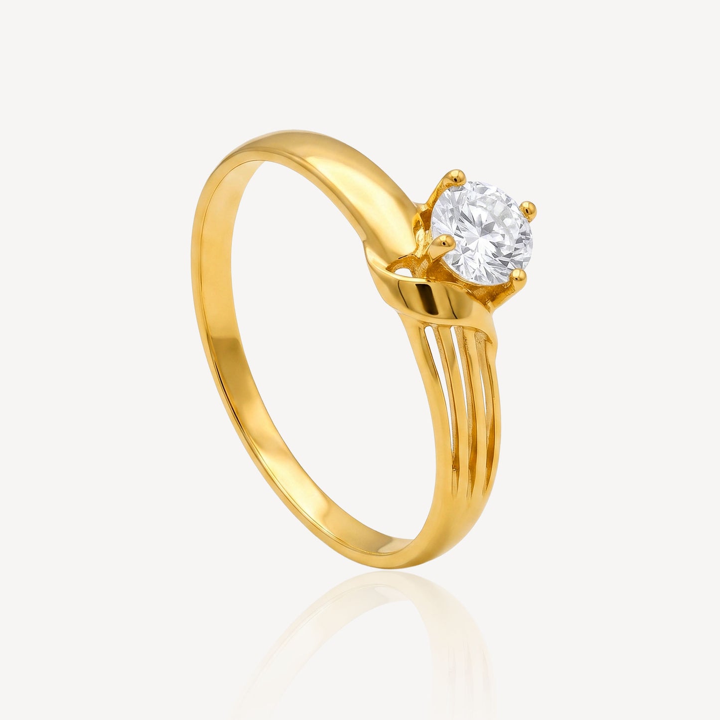 916 Gold Zirconia IV Ring