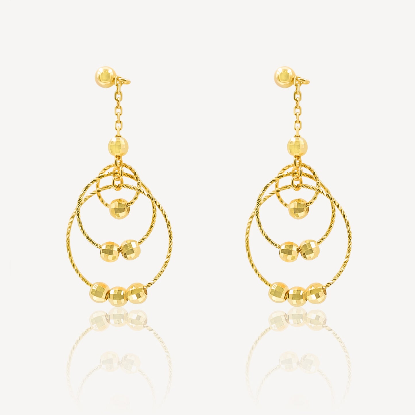 916 Gold Enchanting Dangles Ear studs