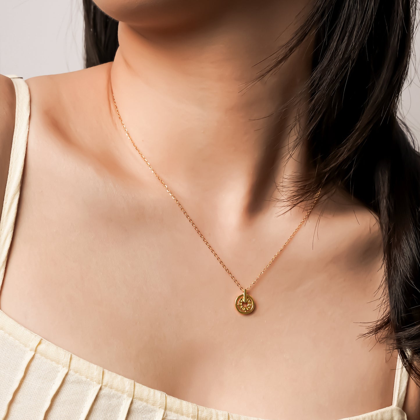 916 Gold Amora Coin Necklace
