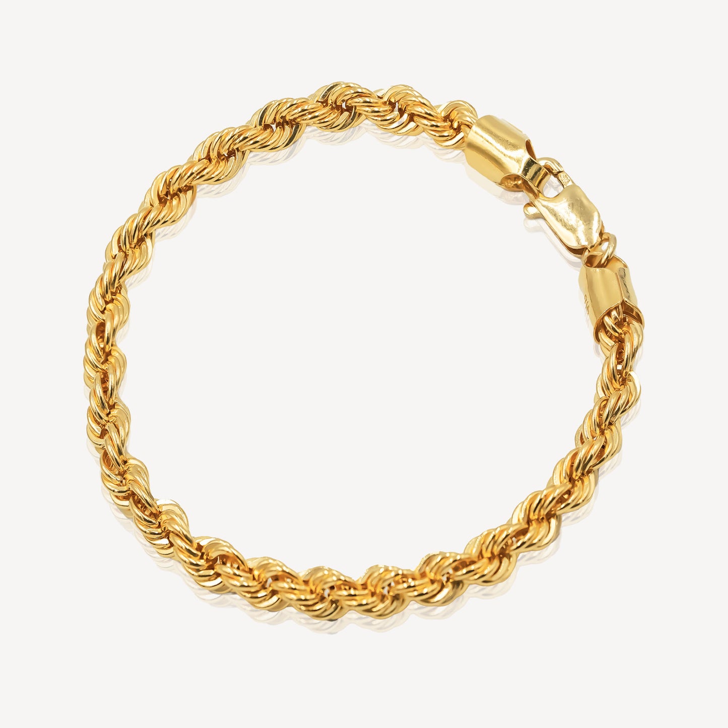 916 Gold Hollow Rope Bracelet (4mm)