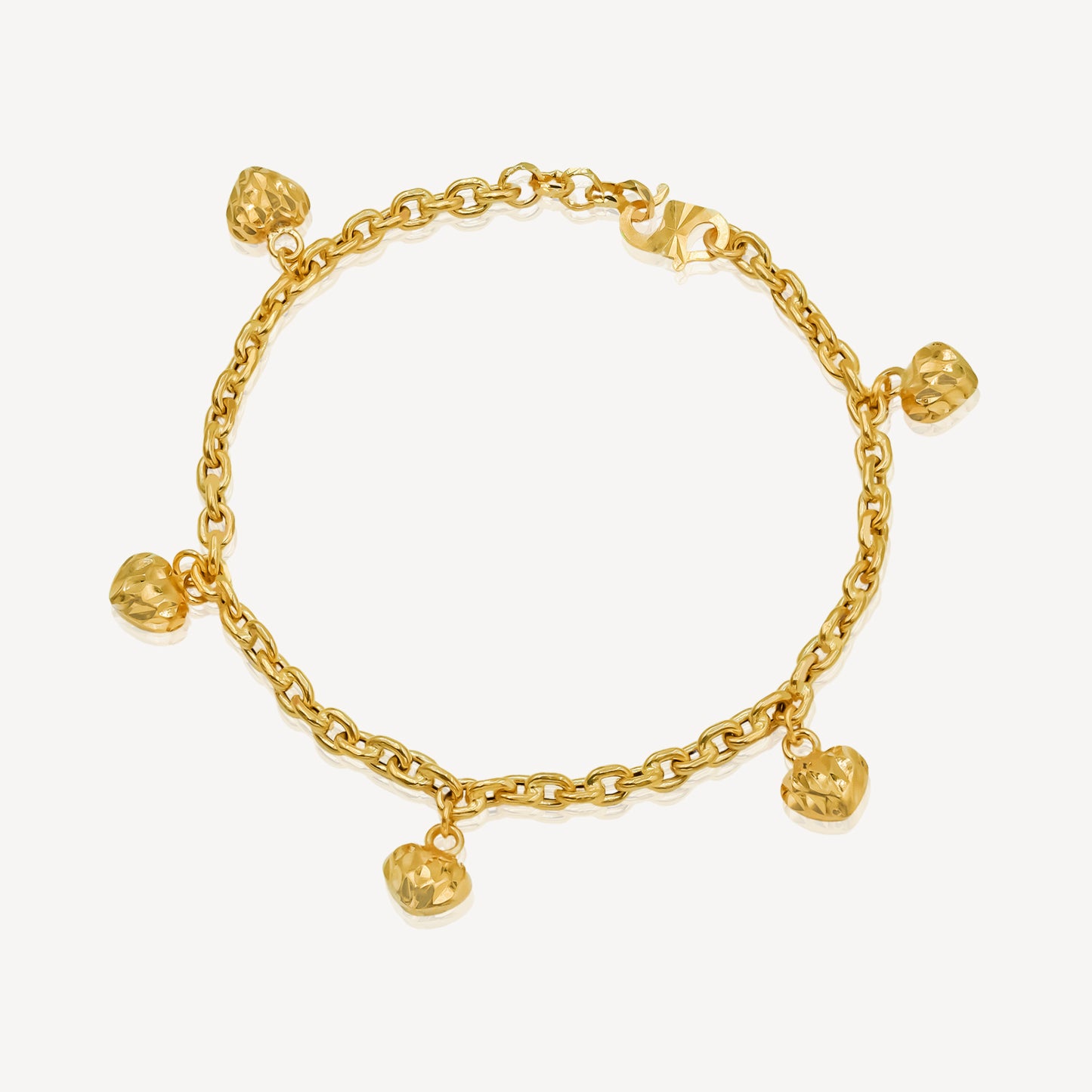 916 Gold Wan Zi Heart Bracelet