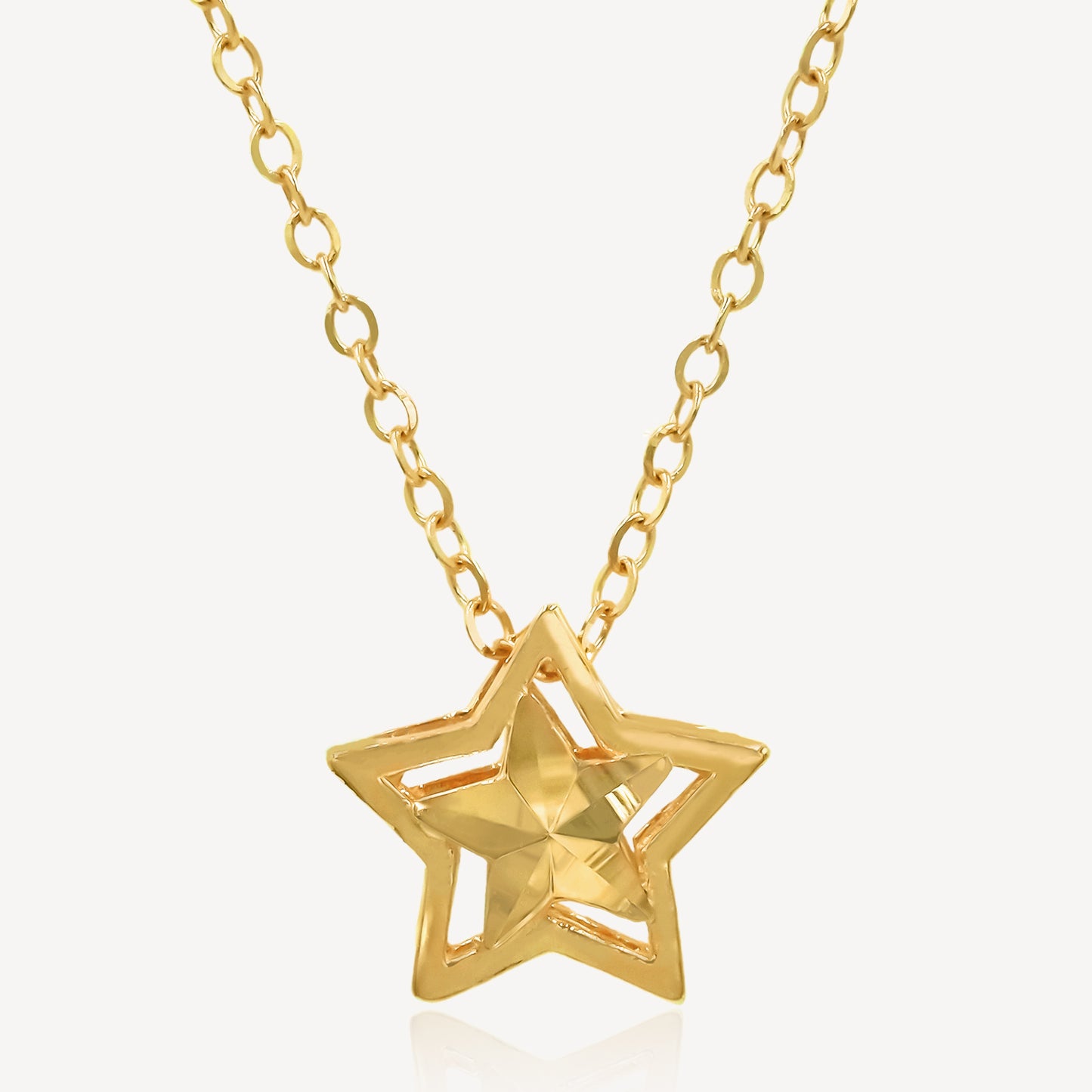 916 Gold Radiant Star Necklace