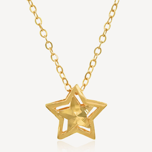 916 Gold Radiant Star Necklace