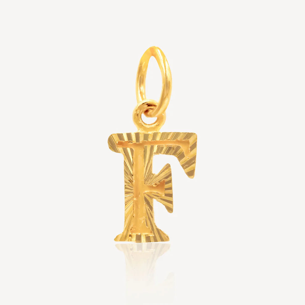 916 Gold Alphabet F Pendant