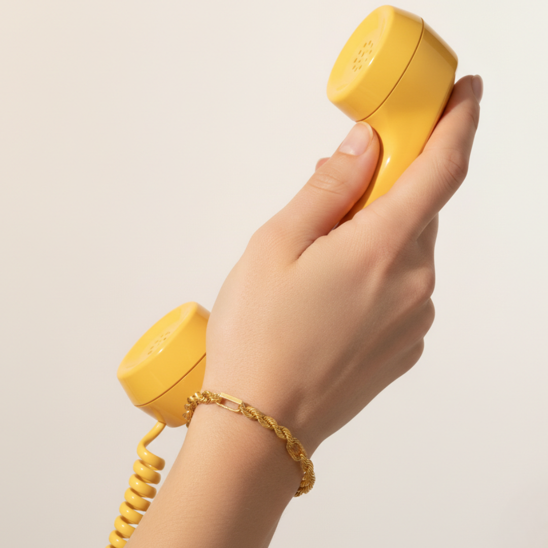 916 Gold Classic Hollow Rope Link Bracelet