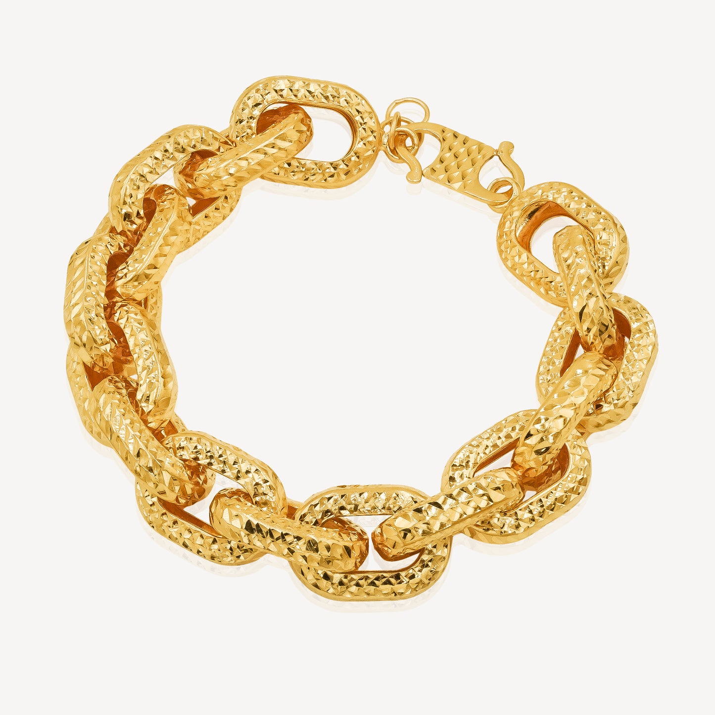 916 Gold Mega Wanzi Engrave Bracelet