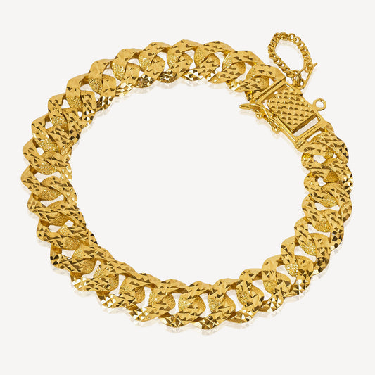 916 Gold Mega Shinning Cuban Bracelet