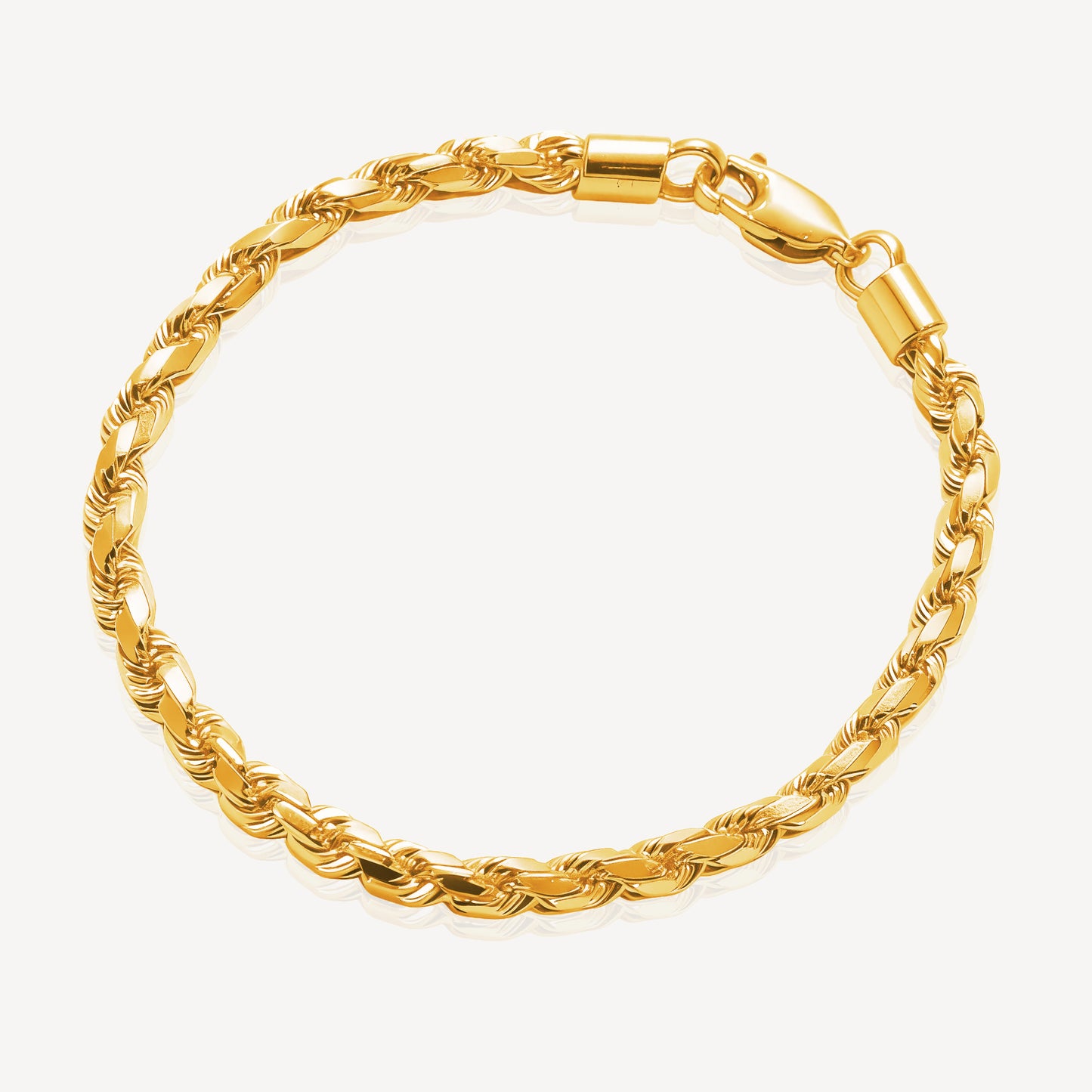 916 Gold Solid Rope Bracelet