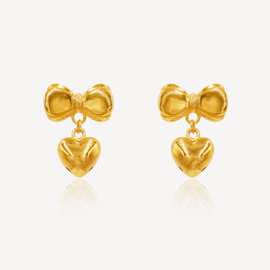 916 Gold Sylune Ribbon Earring