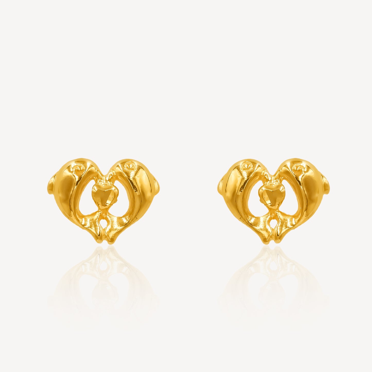 916 Gold Dolphine Earrings