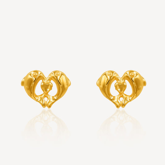 916 Gold Dolphine Earrings
