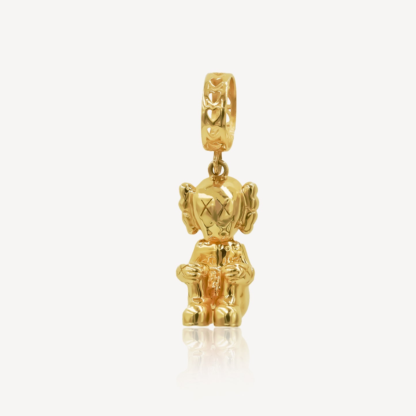 916 Gold Playful Doll Pendant