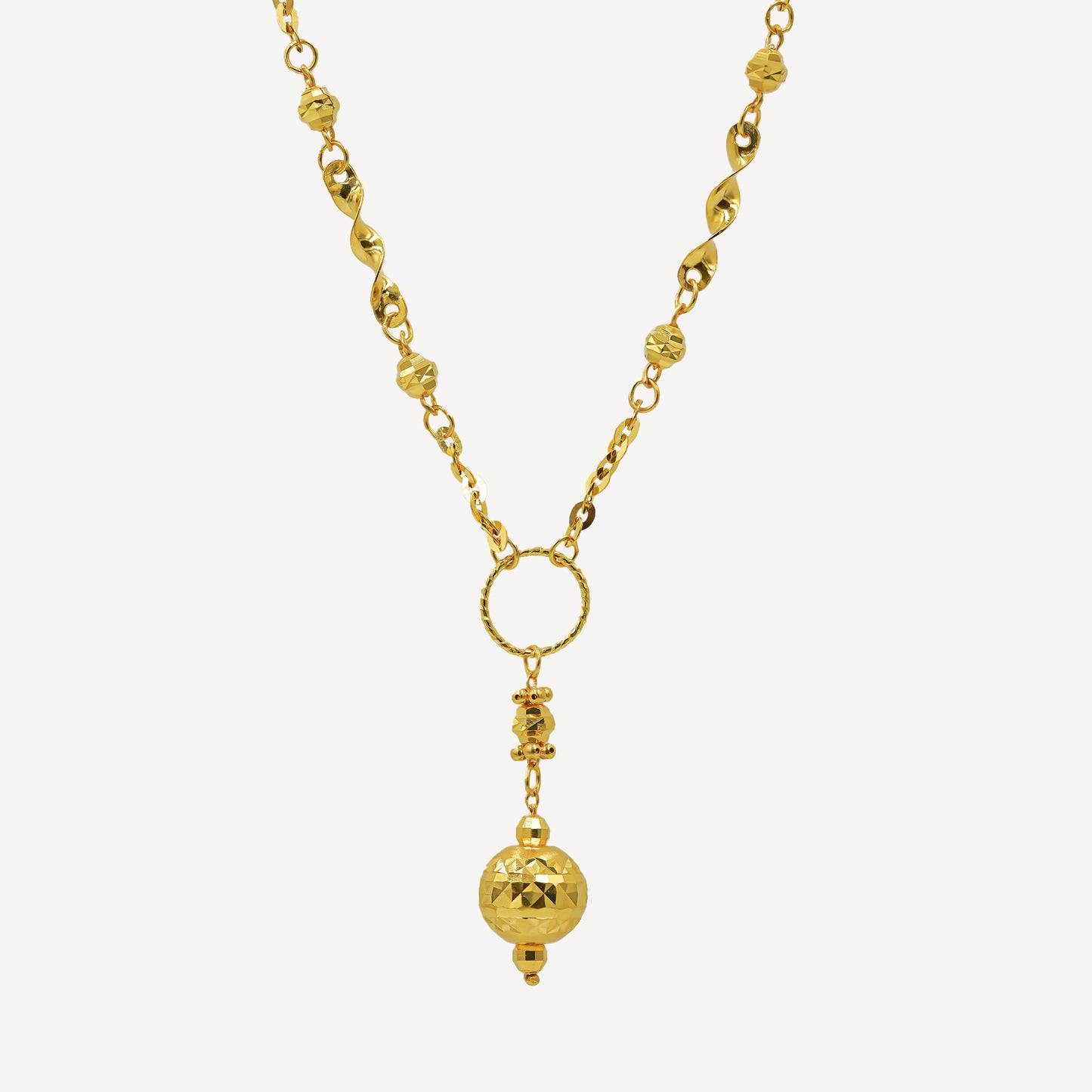 916 Gold Disco Ball Necklace Set