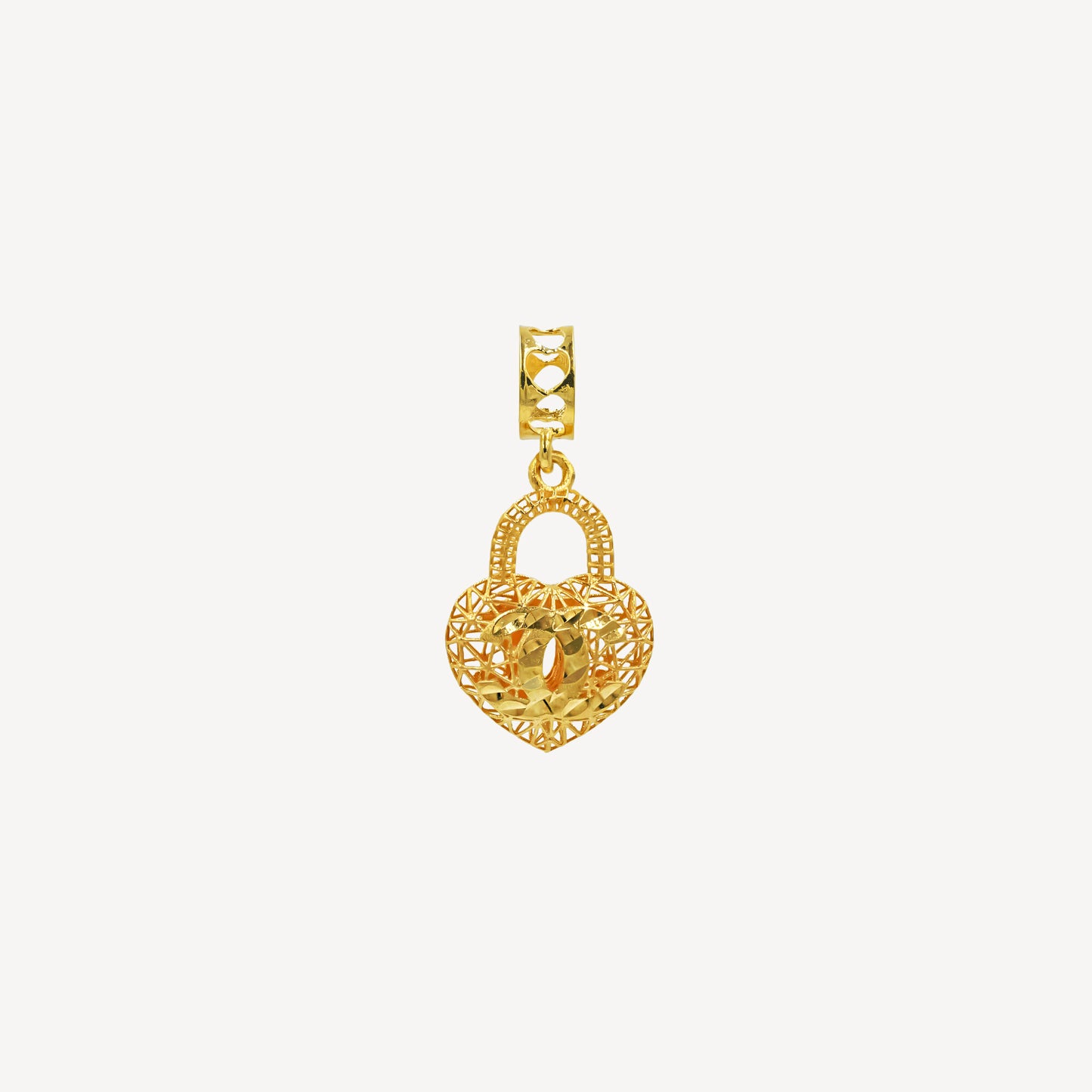 916 Gold Love Padlock Pendant