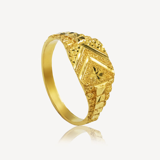 916 Gold Dual Veil Gold Ring