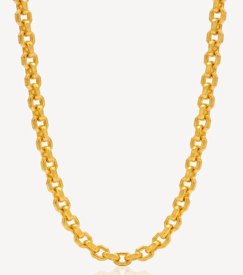 916 Gold Mega Hollow Wanzi Chain