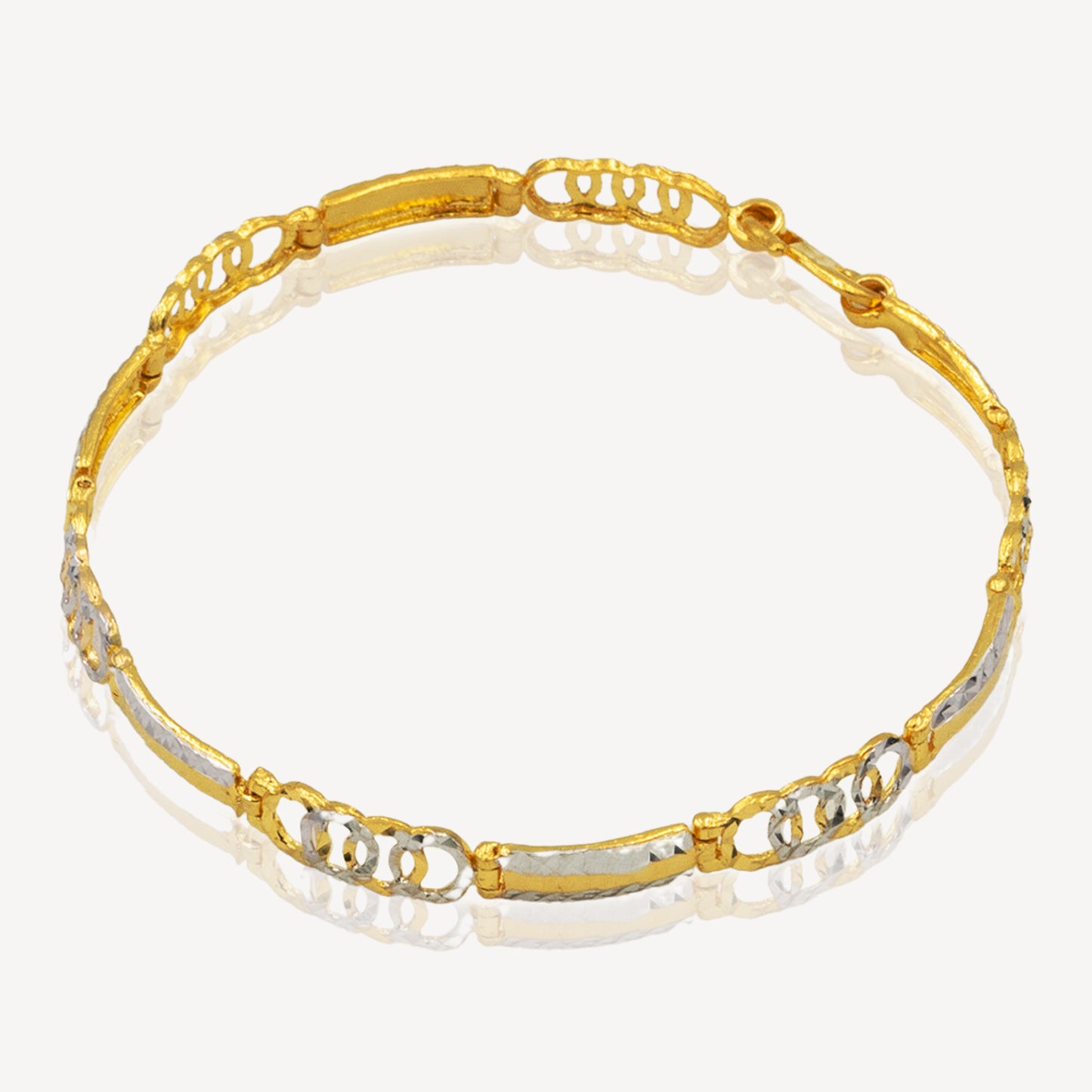 916 Gold Elegant Paperclip Bracelet