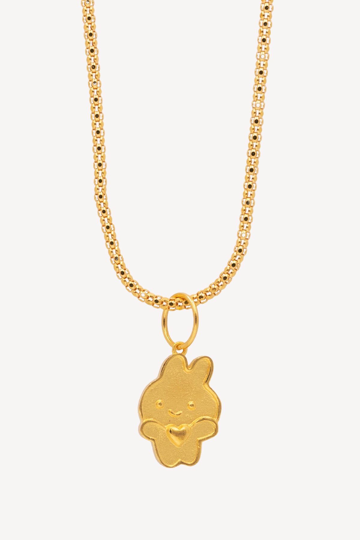 916 Gold Heart Rabbit Pendant