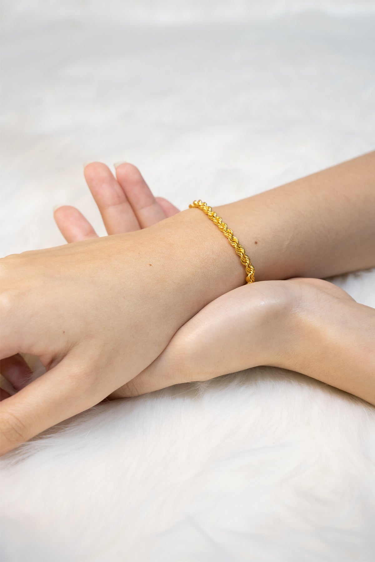 916 Gold Hollow Rope Bracelet (3mm)