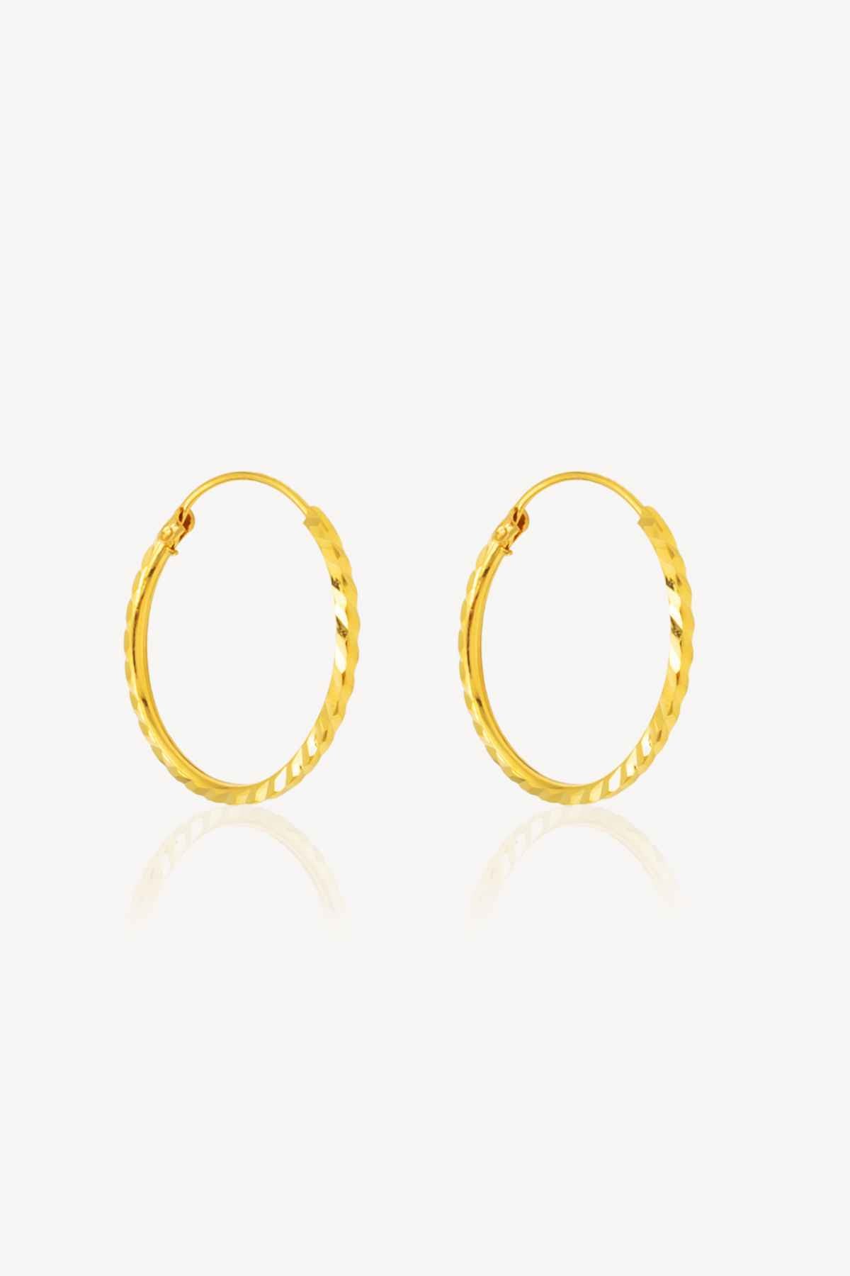 916 Gold Timeless Hoop Earrings for woman