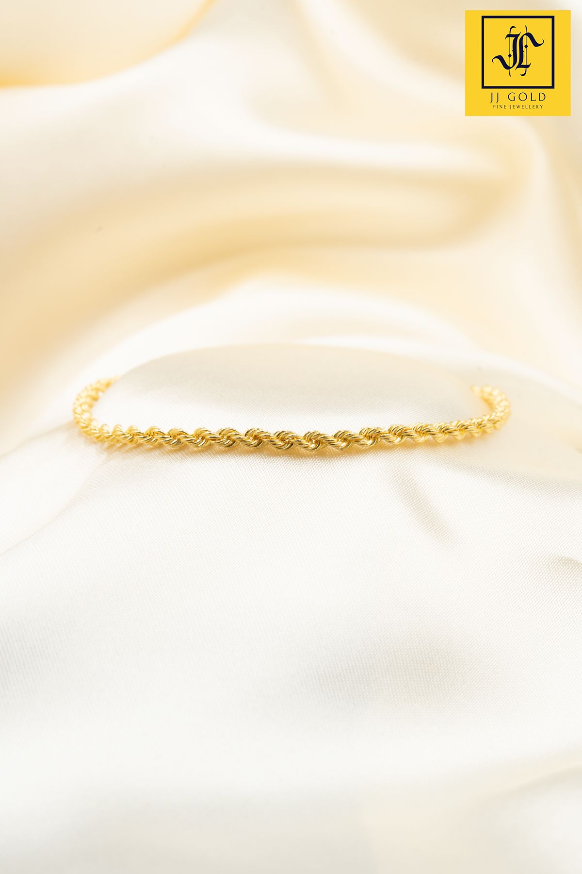 916 Gold Hollow Rope Bracelet (3mm)