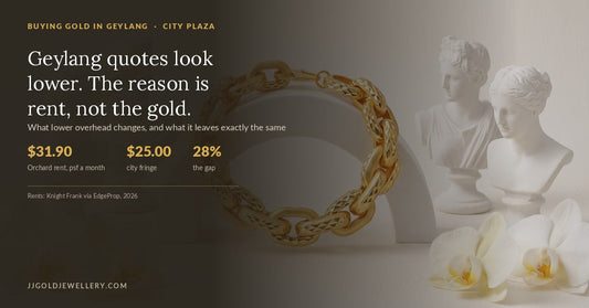 Gold chain bracelet with a guide to buying gold in Geylang and why City Plaza prices look different from Orchard Road