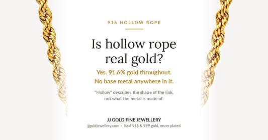 Is Hollow Rope Real Gold? What "Hollow" Actually Means on a 916 Chain
