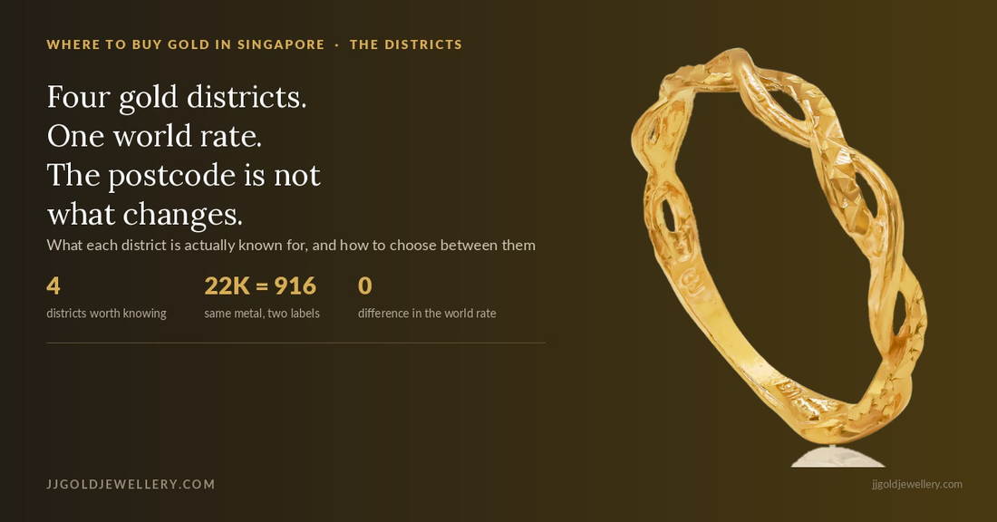 916 gold rings with a guide to Singapore's four gold districts: Orchard Road, Little India, Chinatown and Geylang