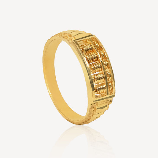 916 Gold Half-Abacus Ring