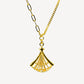 916 Gold Elegant Fan Necklace