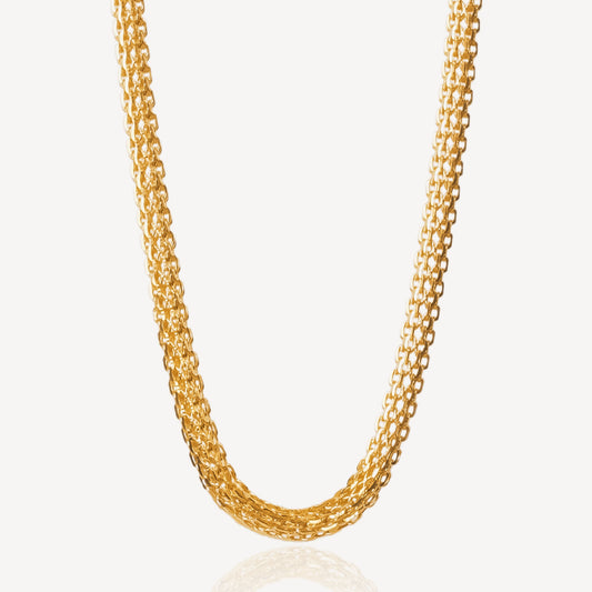 916 Gold Mega Round Milan Necklace