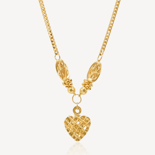 916 Gold Radiant Heart Necklace