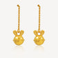 916 Gold Elegant Rabbit Dangling Earrings