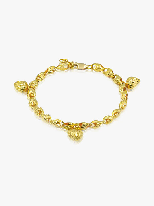 916 Gold Amarilla Bracelet (3 Hearts)