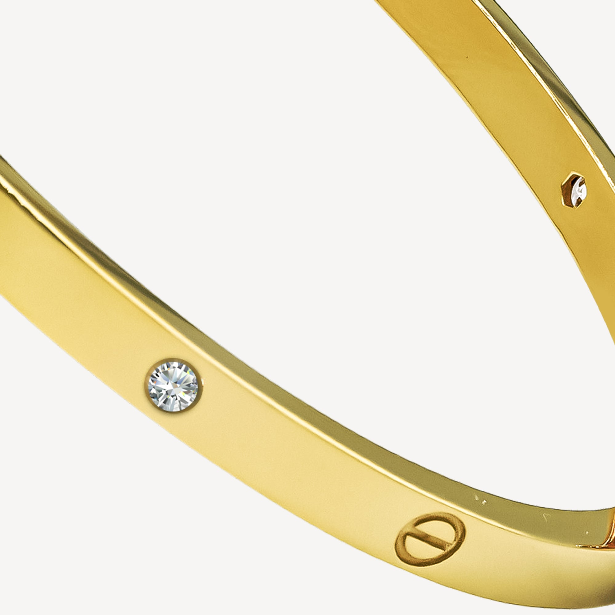 916 Gold Love CZ Bangle